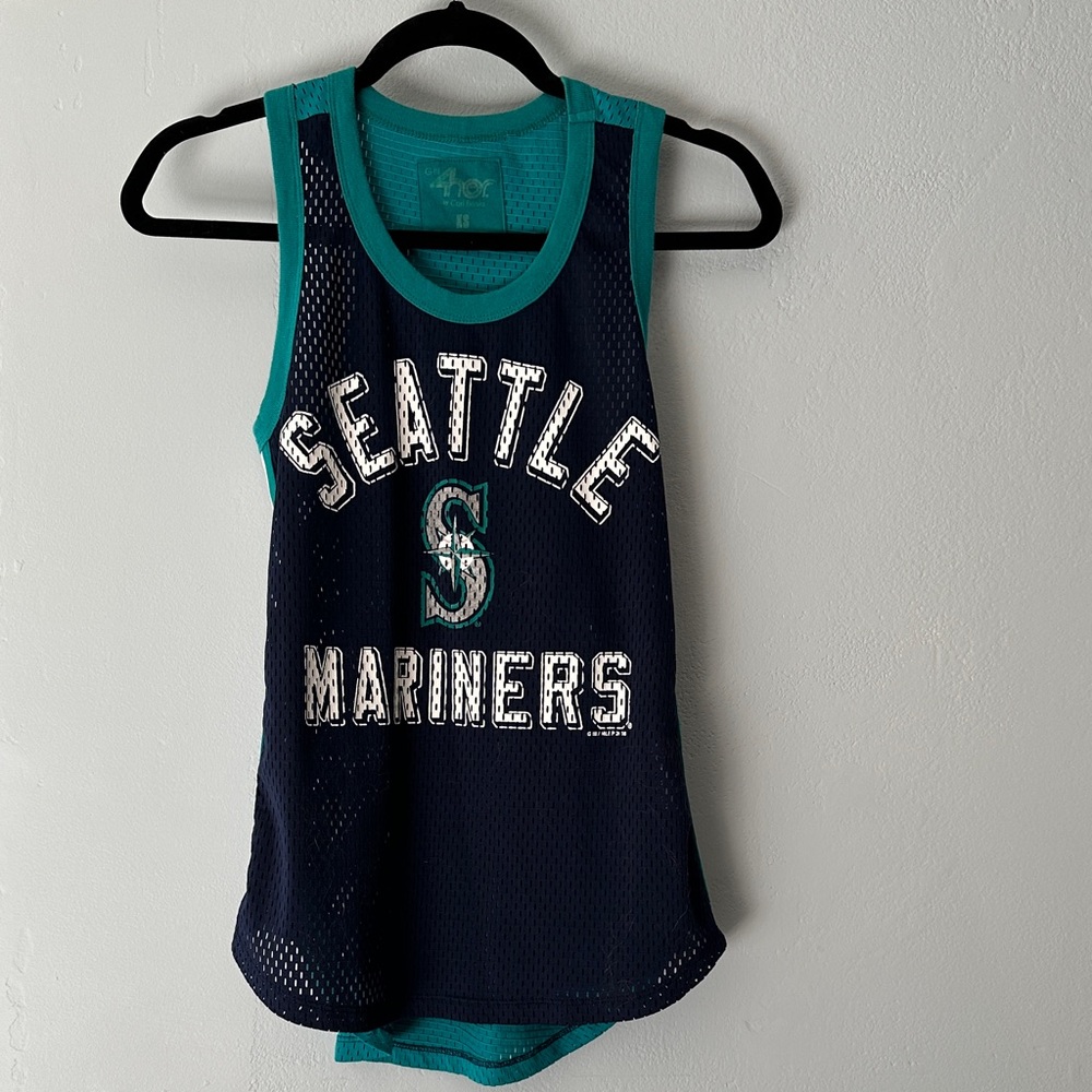 Seattle Mariners Women's Navy and Teal Tank Top